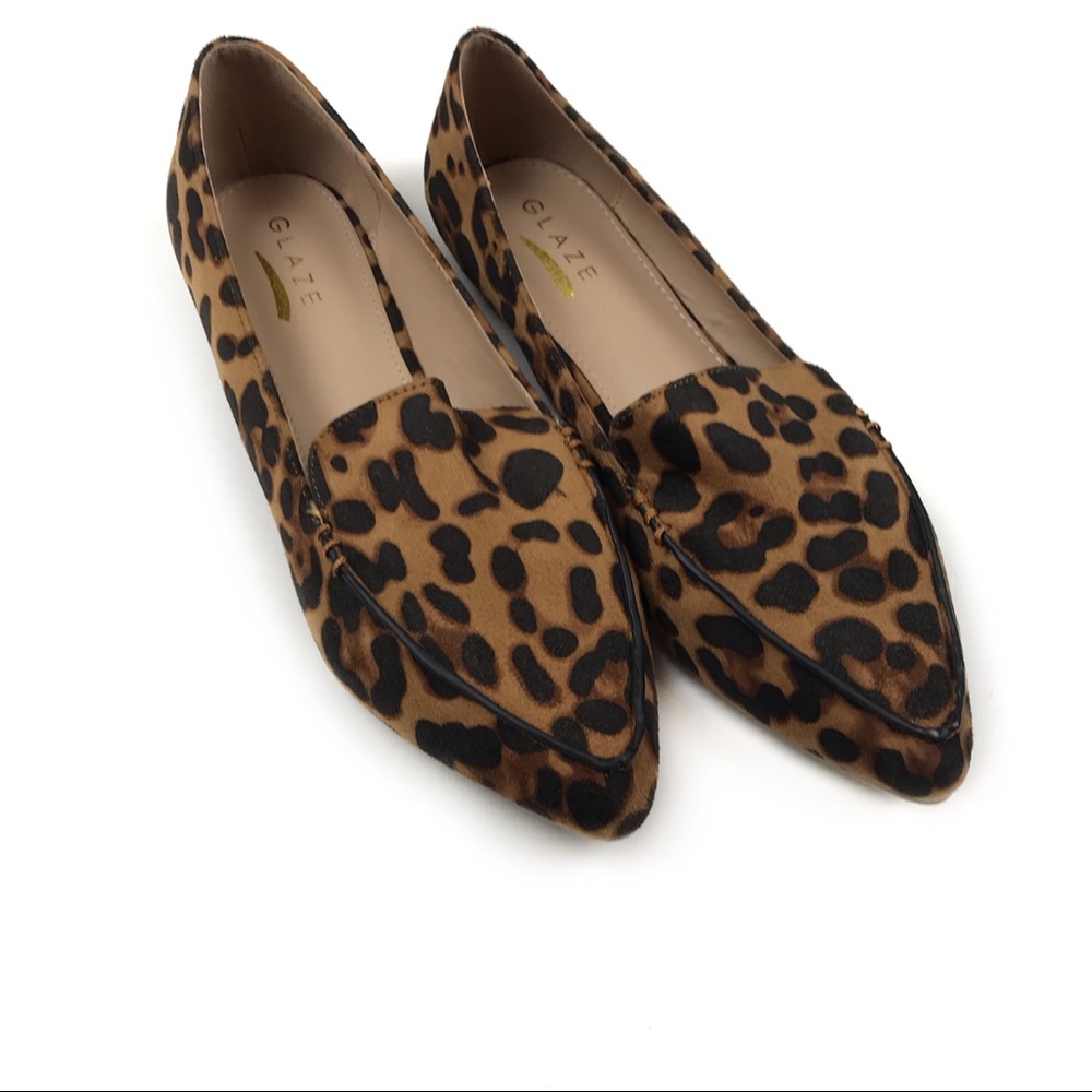 NIB Leopard Suede Flats Sz 8